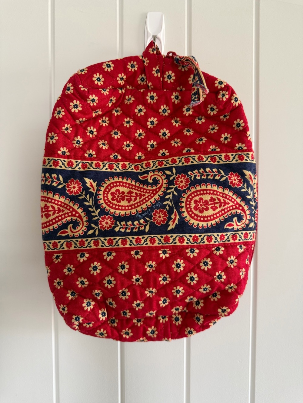 Vera Bradley Quilted Cosmetic Bag in Red Americana Paisley Pattern Y2K 2003
